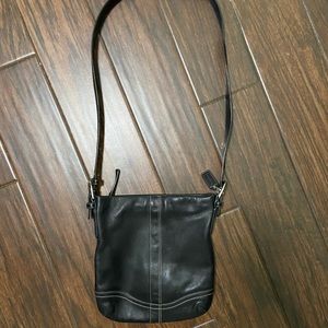 Used, Coach, Black Leather Crossbody
